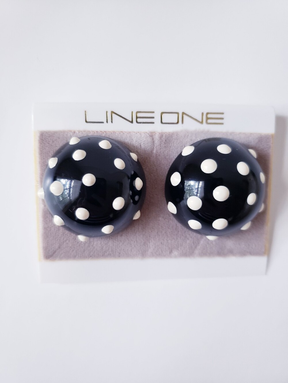 Vintage Line One Black Polka Dot Earrings